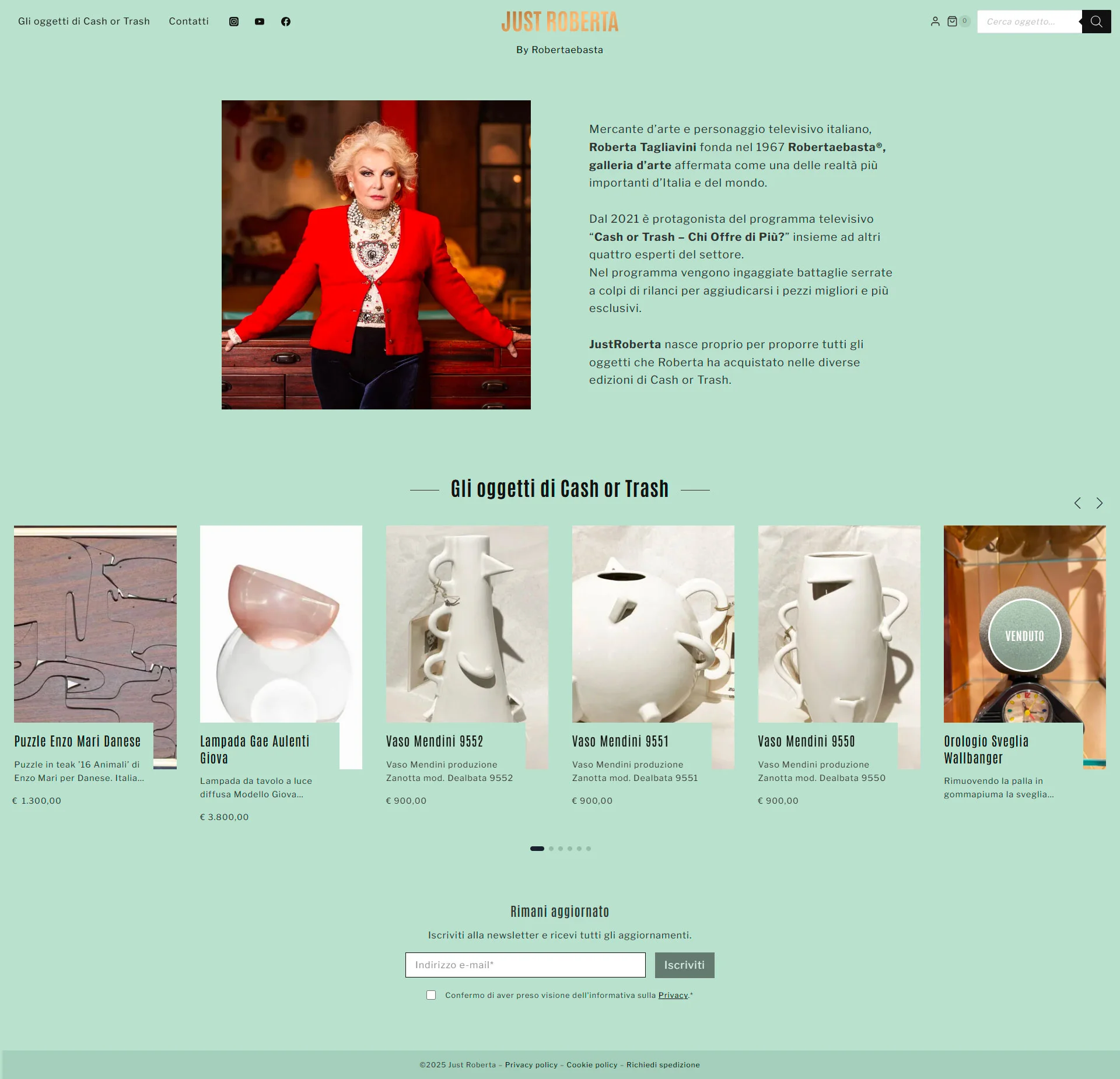 Just Roberta — antiquaria con eCommerce e social media