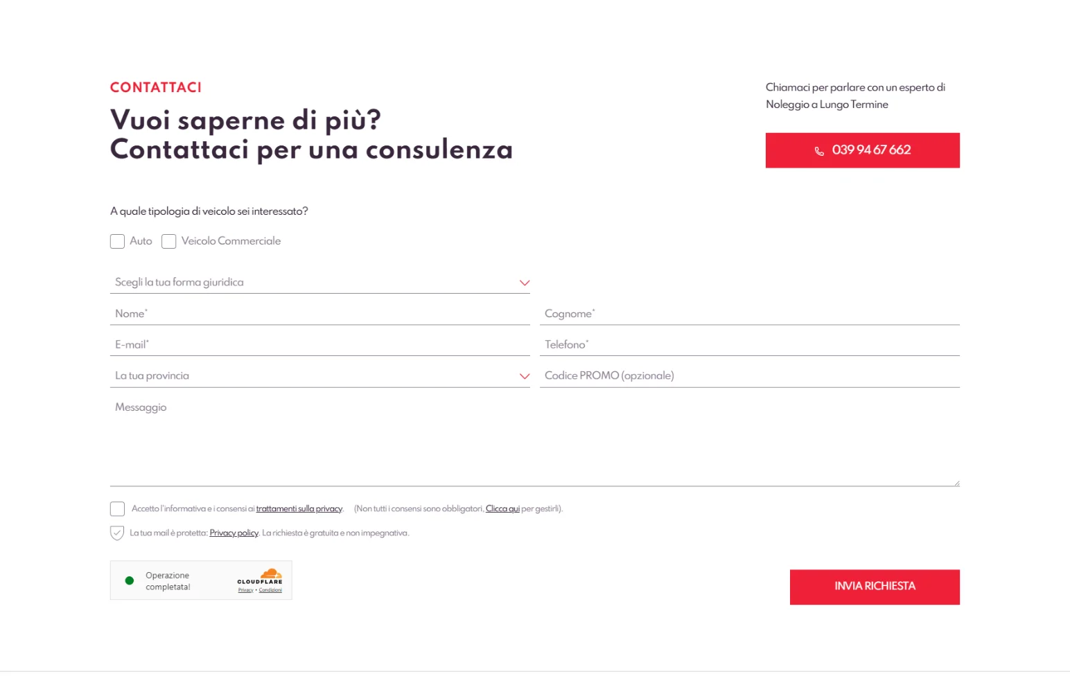 Contact form Rent & Drive
