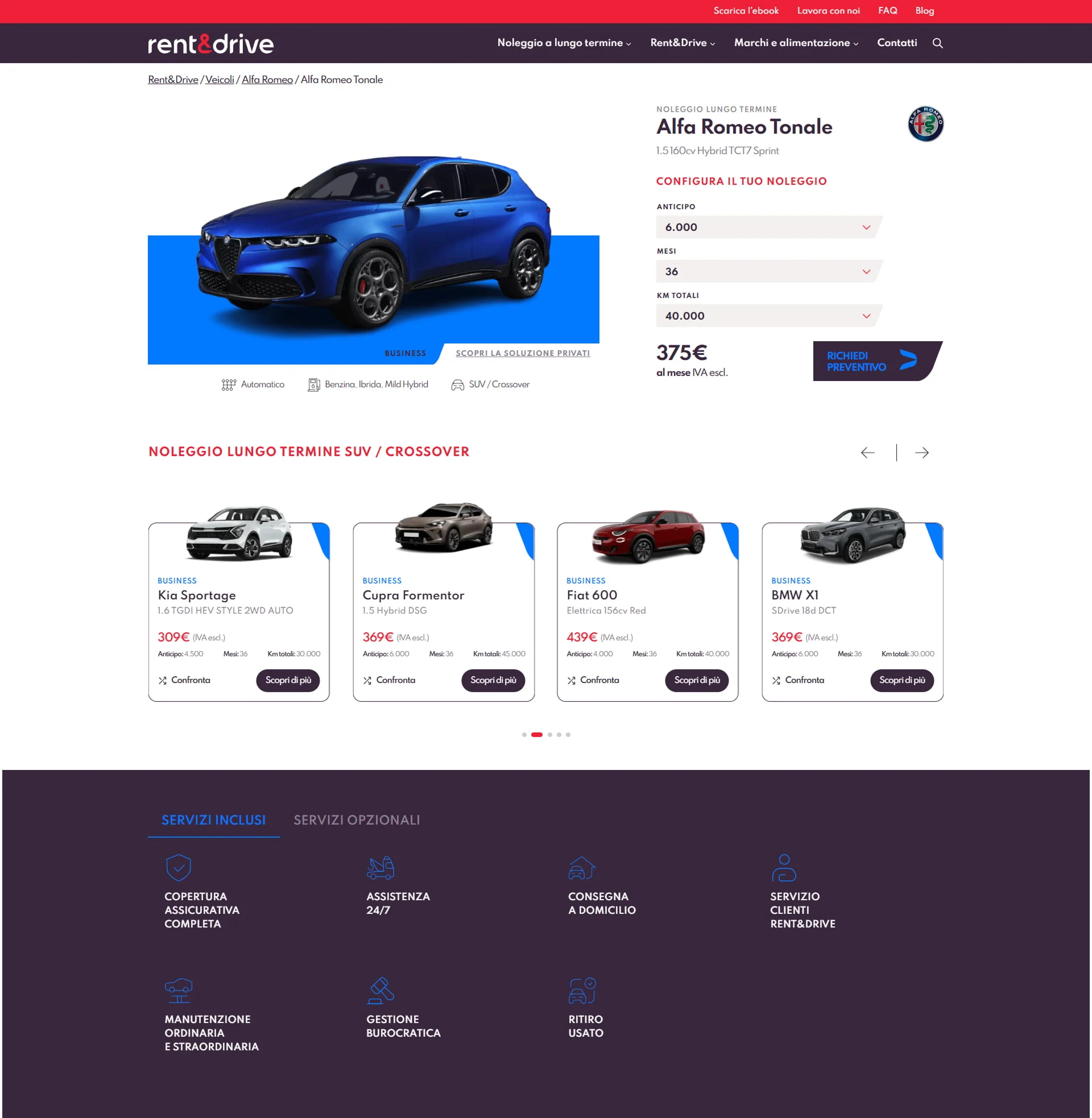 Scheda veicolo Rent & Drive