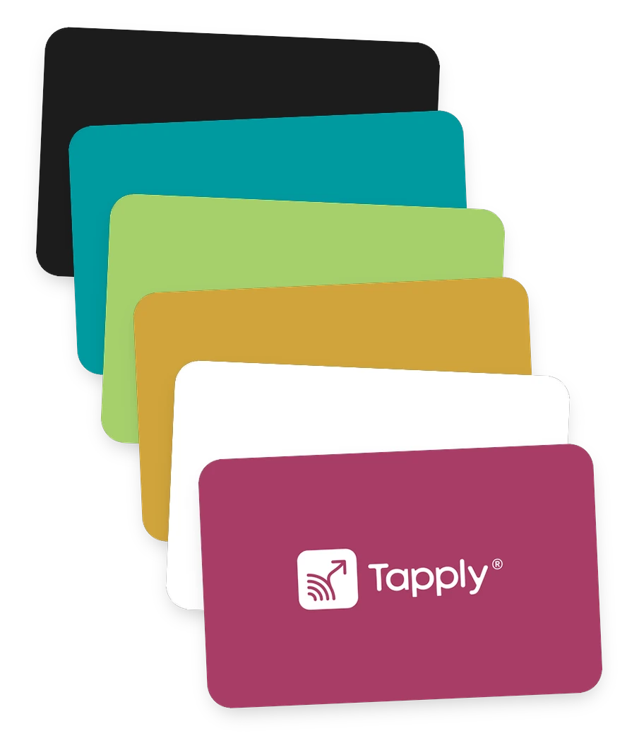 Card Tapply nei vari colori disponibili: nero, ottanio, verde, senape, bianco e amaranto